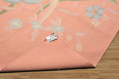 6x9 Blush, Aqua, Ivory Color Hand Woven Dhurry Kilim Wool Transitional Oriental Rug