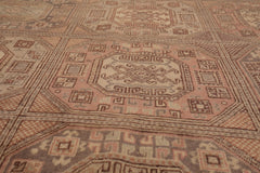 6x9 Multi, Rose, Brown Color Hand Knotted All-Over 100% Wool Traditional Oriental Rug