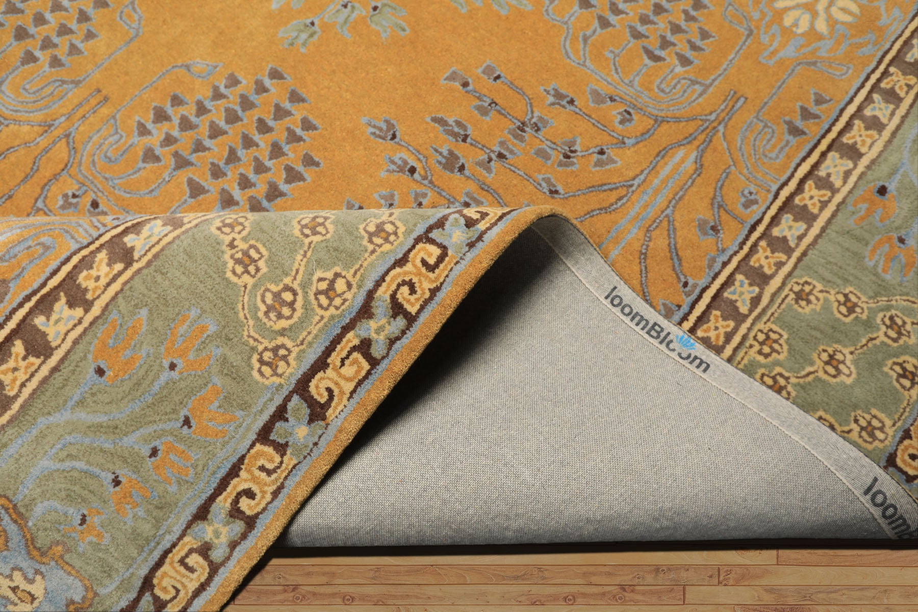 Multi Size Gold Brown Taupe Color Hand Tufted Donegal Wool Arts & Crafts/Mission Oriental Rug