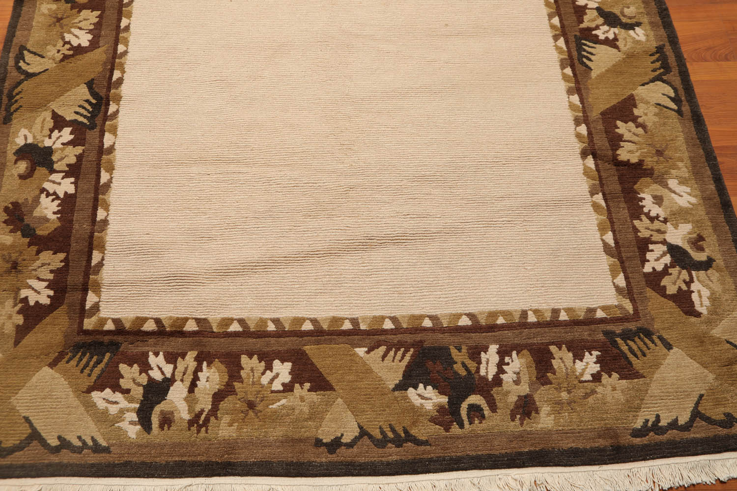 5x7 Beige, Brown, Charcoal Color Hand Knotted All-Over 100% Wool Traditional-Persian/Oriental Oriental Rug