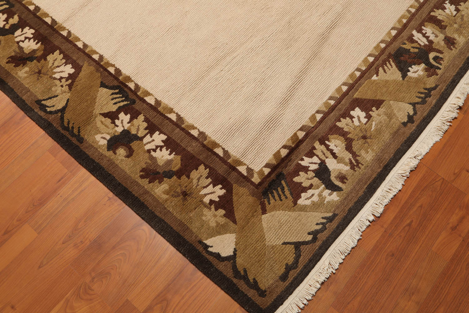 5x7 Beige, Brown, Charcoal Color Hand Knotted All-Over 100% Wool Traditional-Persian/Oriental Oriental Rug