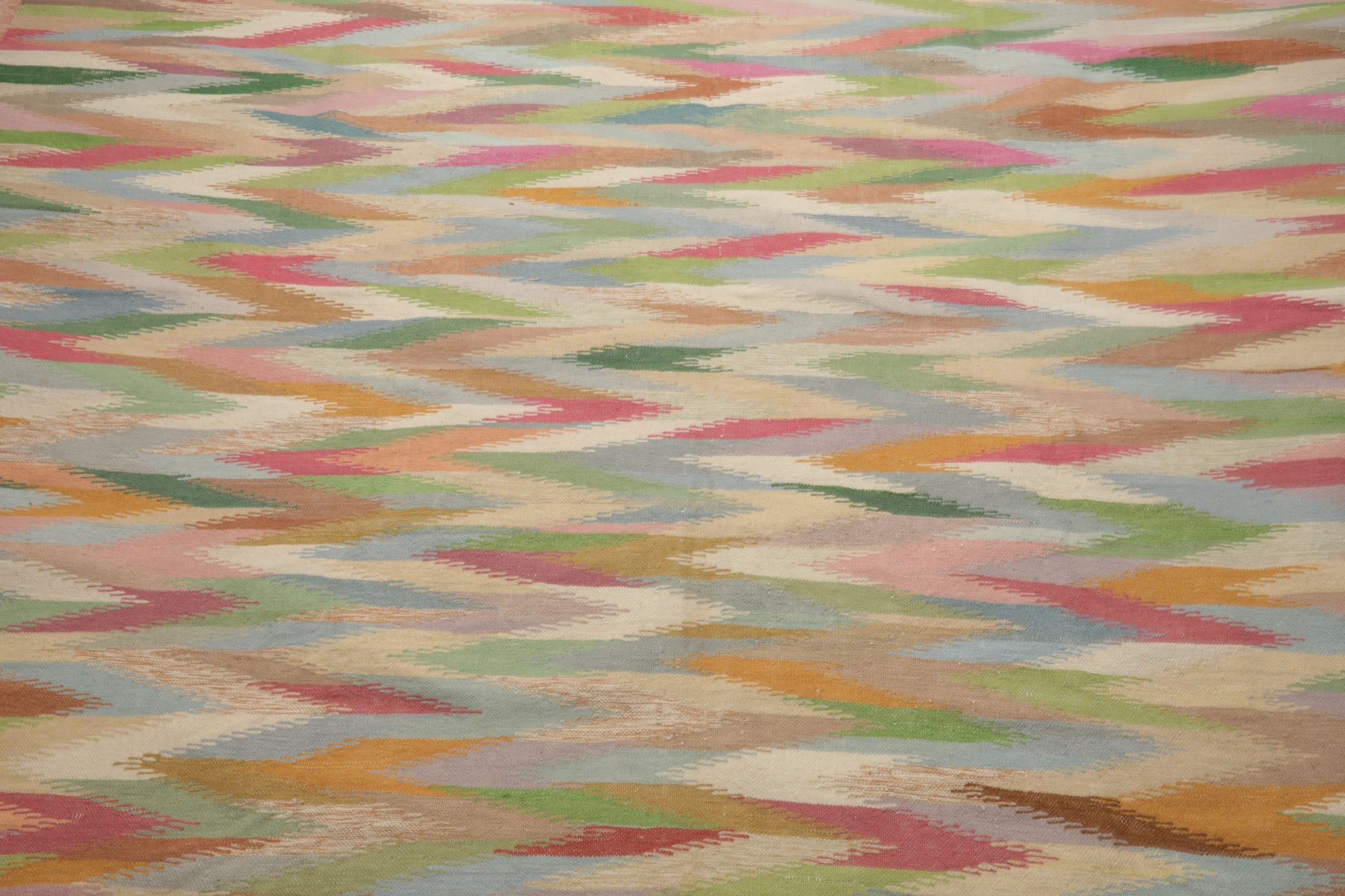 9x12 Ivory, Rose, Orange Color Hand Woven Kilim Wool Modern Oriental Rug