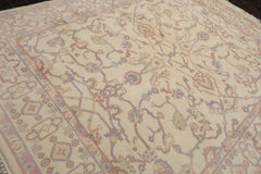 8x10 Ivory, Rose, Gray Color Hand Knotted Heriz New Zealand Wool Traditional Oriental Rug