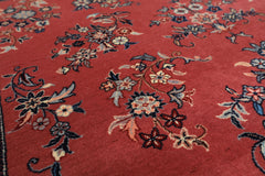 4x6 Rose, Ivory, Aqua Color Hand Knotted Pak Persian Sarouk New Zealand Wool Traditional Oriental Rug