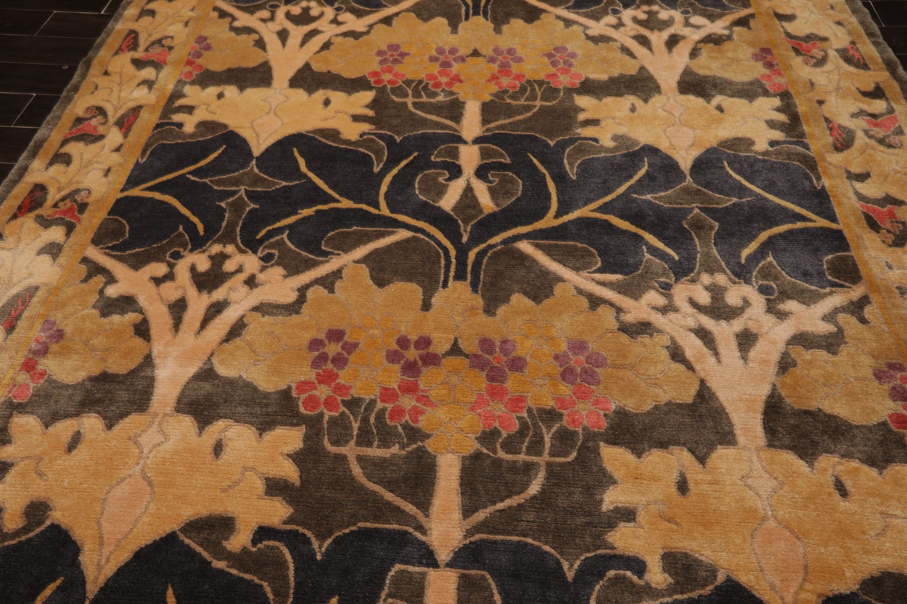 8x10 Gray, Beige, Gold Color Hand Knotted Tibetan Wool Arts & Crafts Oriental Rug