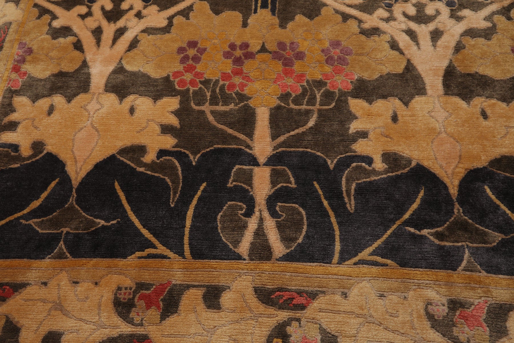 8x10 Gray, Beige, Gold Color Hand Knotted Tibetan Wool Arts & Crafts Oriental Rug