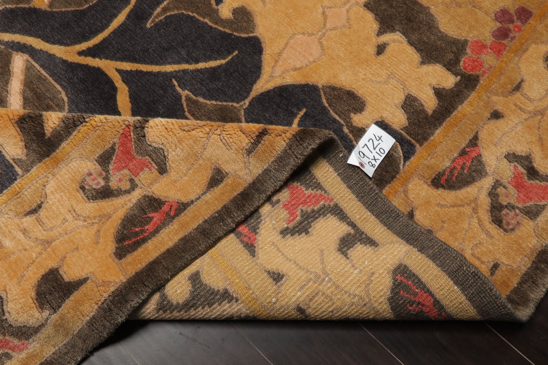 8x10 Gray, Beige, Gold Color Hand Knotted Tibetan Wool Arts & Crafts Oriental Rug