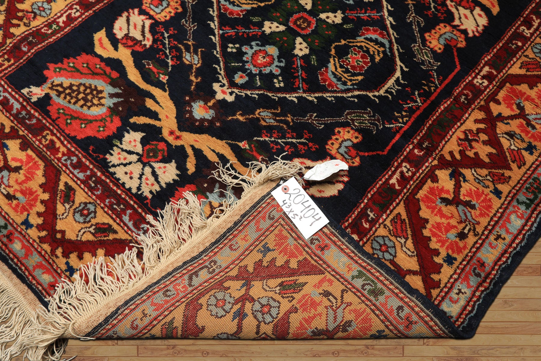 4x6 Navy, Gold, Burgundy Color Hand Knotted Turkish Oushak Wool Arts & Crafts Oriental Rug