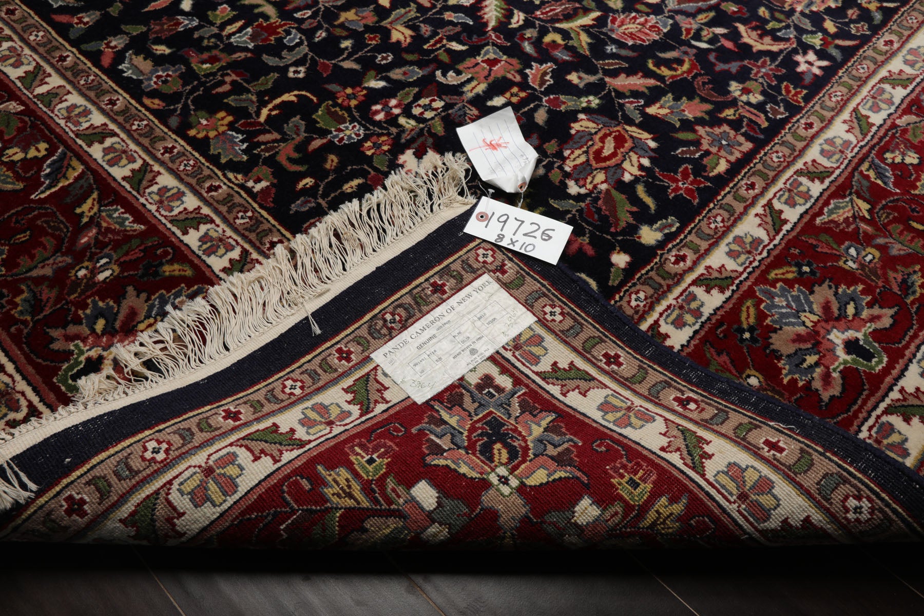 8x10 Midnight Blue, Burgundy, Sage Color Hand Knotted Agra New Zealand Wool Traditional Oriental Rug