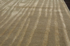 2x3 Gray, Green, Color Hand Knotted All-Over Wool & Silk Modern Oriental Rug