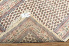 3x5 Ivory, Rose, Blue Color Hand Knotted Boteh Wool Traditional Oriental Rug