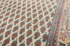 3x5 Ivory, Rose, Blue Color Hand Knotted Boteh Wool Traditional Oriental Rug