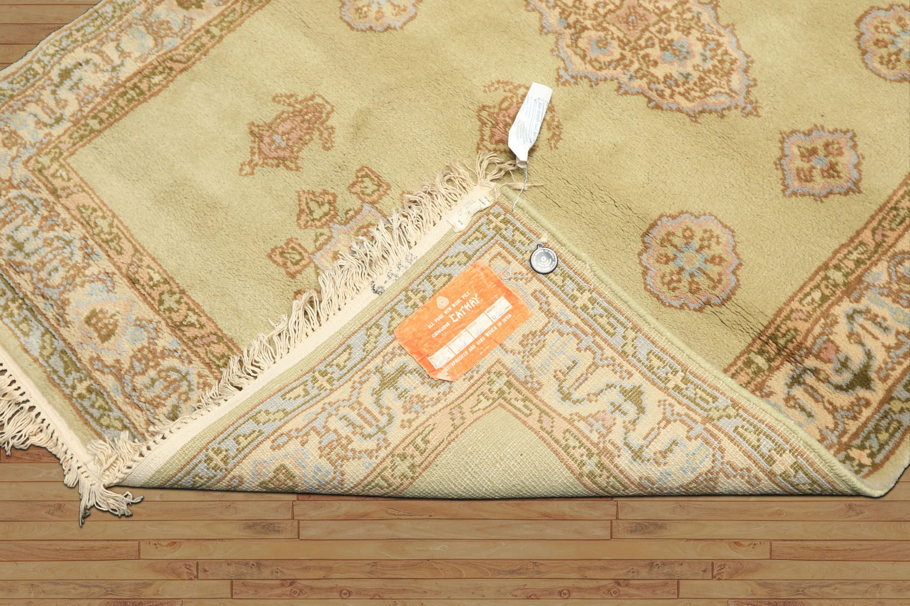 4x6 Sage, Beige, Rose Color Hand Knotted French Aubusson Wool Traditional Oriental Rug