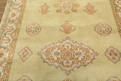 4x6 Sage, Beige, Rose Color Hand Knotted French Aubusson Wool Traditional Oriental Rug