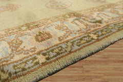 4x6 Sage, Beige, Rose Color Hand Knotted French Aubusson Wool Traditional Oriental Rug