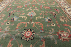 3x5 Sage, Ivory, Rose Color Hand Knotted Indo Kashan Wool Traditional Oriental Rug