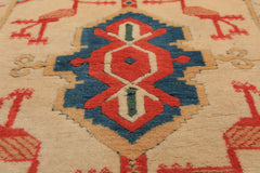 3x5 Light Peach, Coral, Aqua Color Hand Knotted Turkish Kula Wool Traditional Oriental Rug