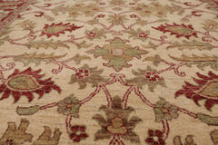 6x9 Beige, Rust, Sage Color Hand Knotted All-Over 100% Wool Arts And Crafts Oriental Rug