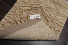 2x3 Beige, Gray, Brown Color Hand Knotted All-Over Wool & Silk Modern Oriental Rug