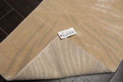 2x3 Beige, Gray, Color Hand Knotted All-Over Wool & Silk Modern Oriental Rug