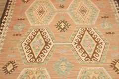 6x9 Tan, Light Peach, Ivory Color Hand Woven Kilim Wool Traditional Oriental Rug