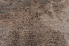 2x3 Gray, Taupe, Brown Color Hand Knotted All-Over Wool & Silk Transitional Oriental Rug