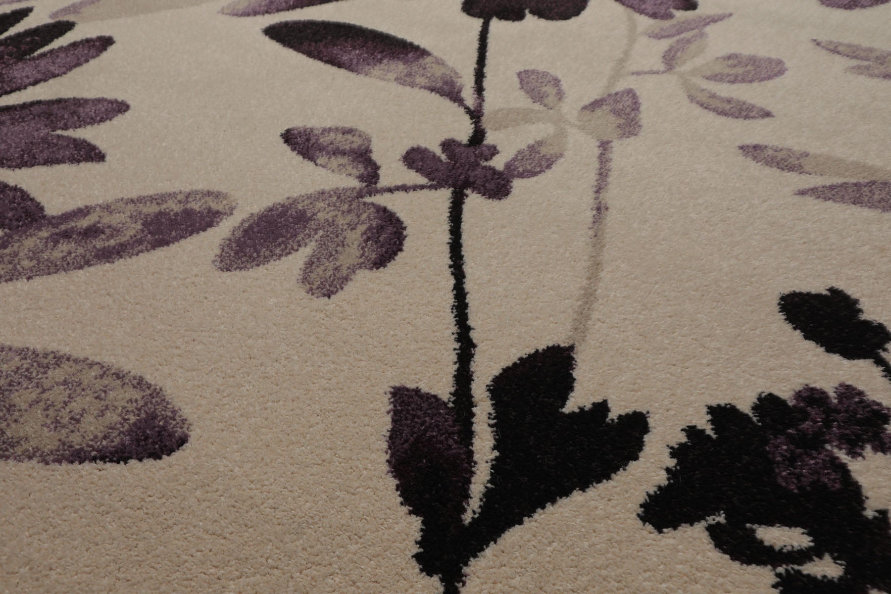 8x11 Ivory, Aubergine, Dark Chocolate Color Machine Made  Wool Contemporary Oriental Rug