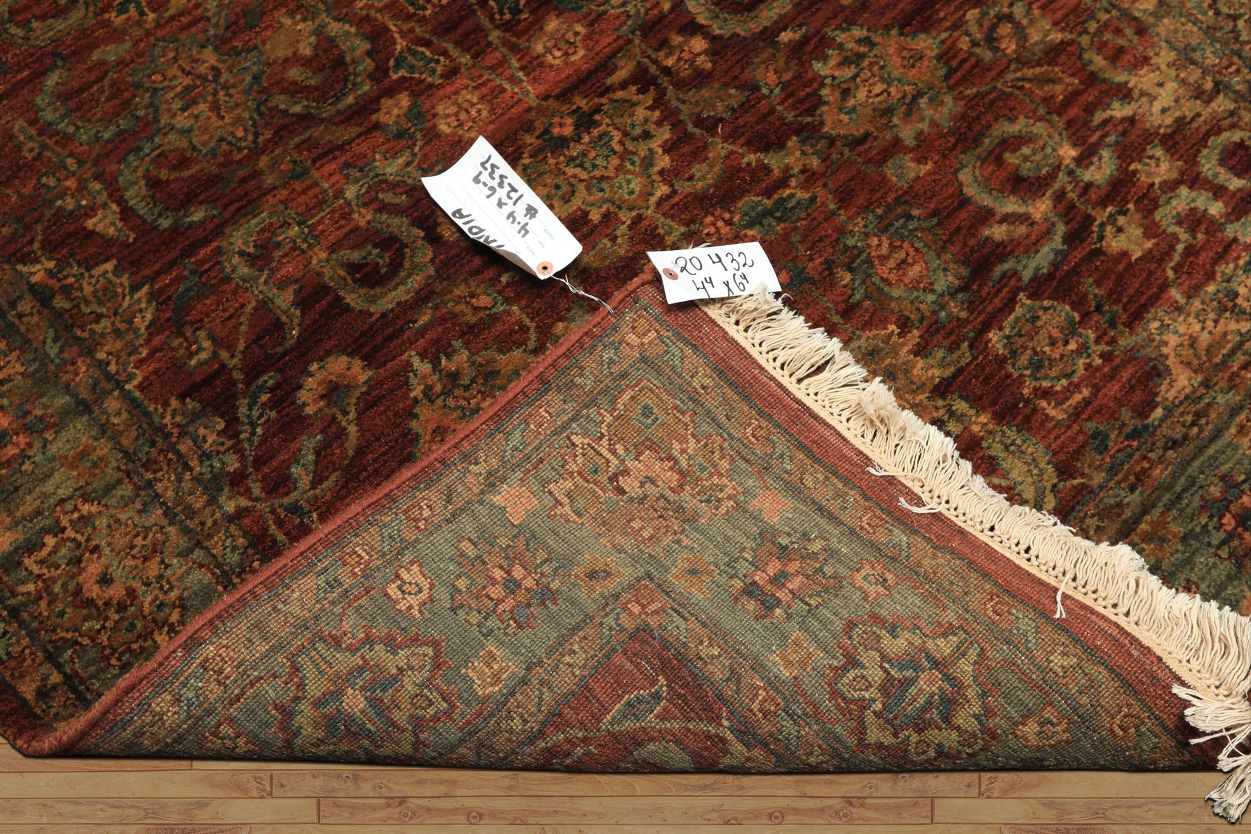 4x6 Rust, Green, Gold Color Hand Knotted Samad Wool Traditional Oriental Rug