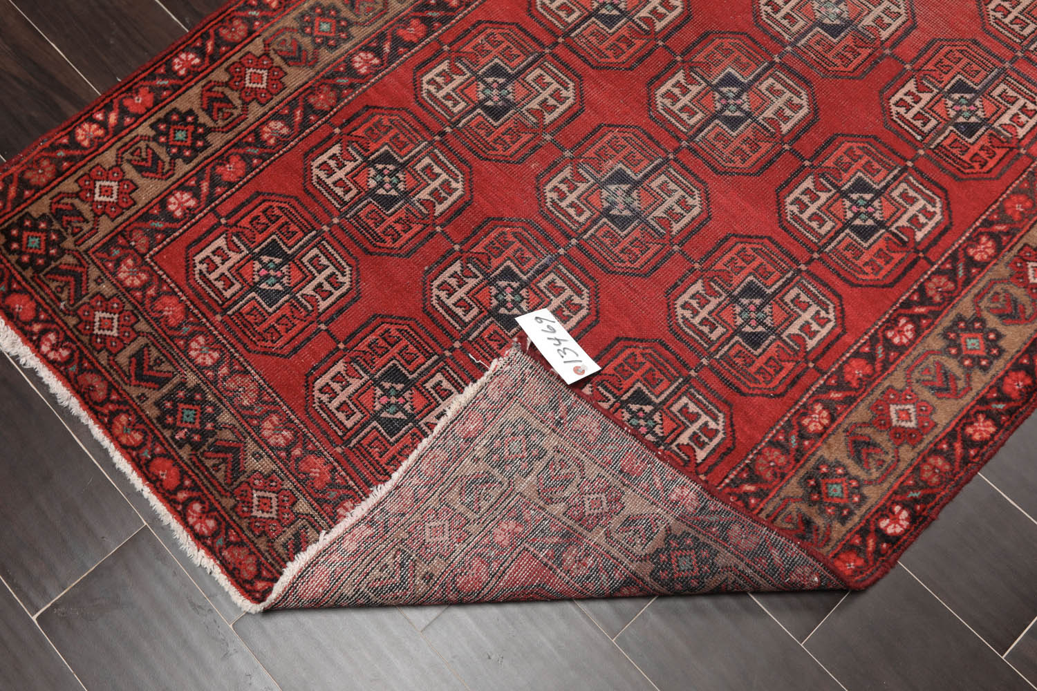 4x6 Red, Tan, Charcoal Color Hand Knotted All-Over 100% Wool Traditional Oriental Rug