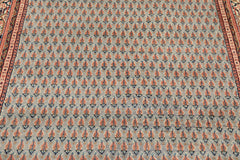 4x6 Slate, Ivory, Rose Color Hand Knotted Boteh Wool Traditional Oriental Rug