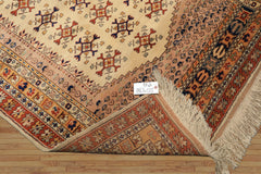 4x6 Beige, Burnt Orange, Gold Color Hand Knotted Turkish Kula Wool Traditional Oriental Rug