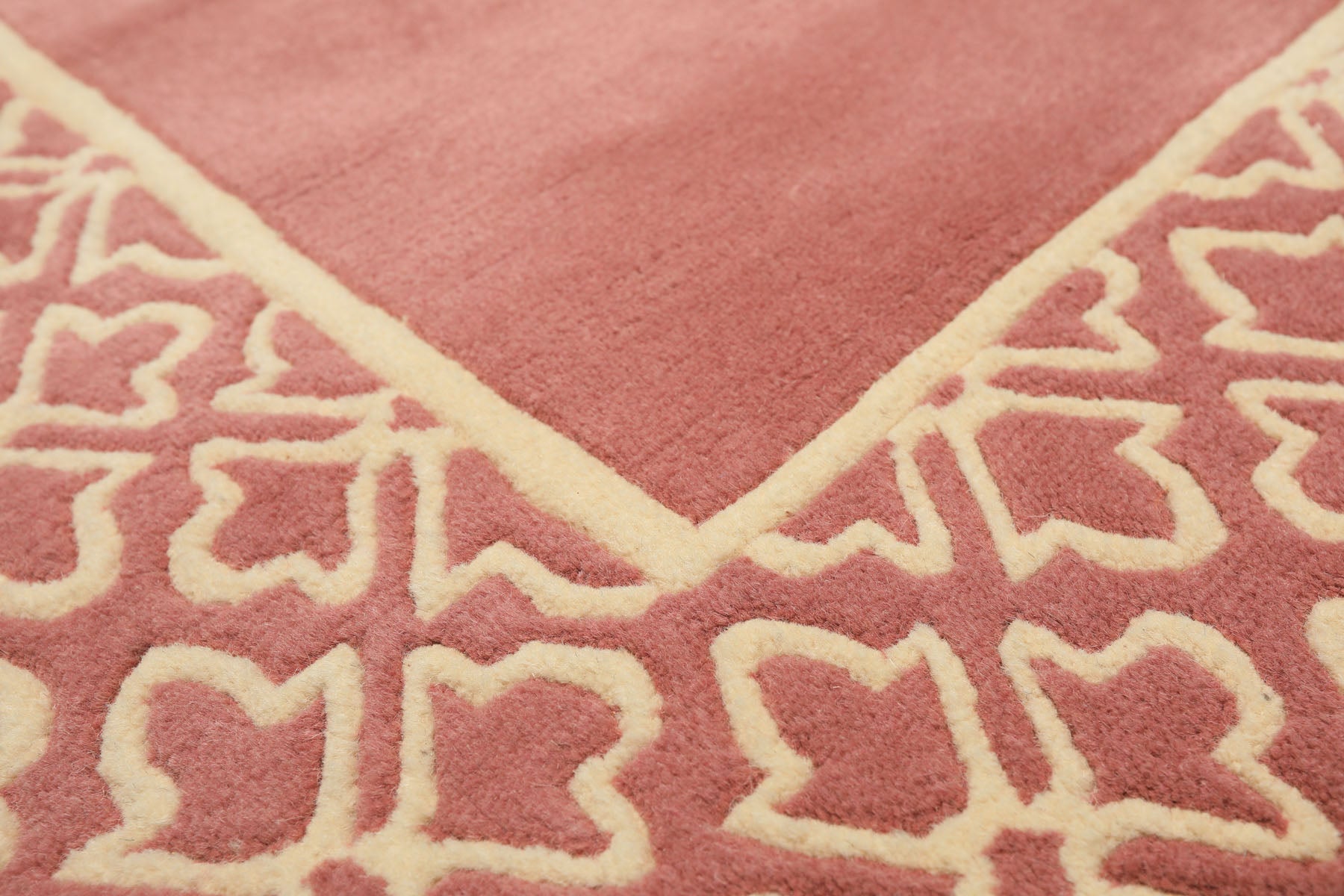 4x6 Blush, Ivory, Color Hand Knotted Indo Tibetan Wool Transitional Oriental Rug