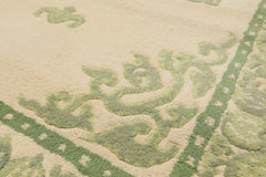 4x6 Ivory, Sage, Color Hand Knotted French Aubusson savonnerie Wool Traditional Oriental Rug