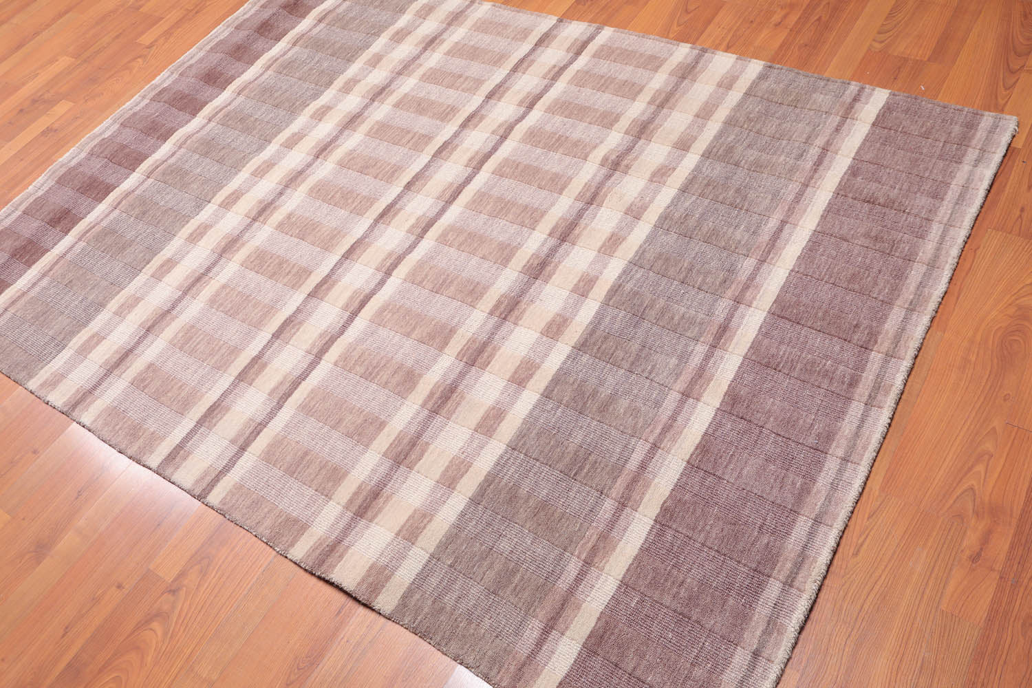 5x7 Beige, Grey, Tan Color Hand Woven All-Over 100% Wool Contemporary Oriental Rug