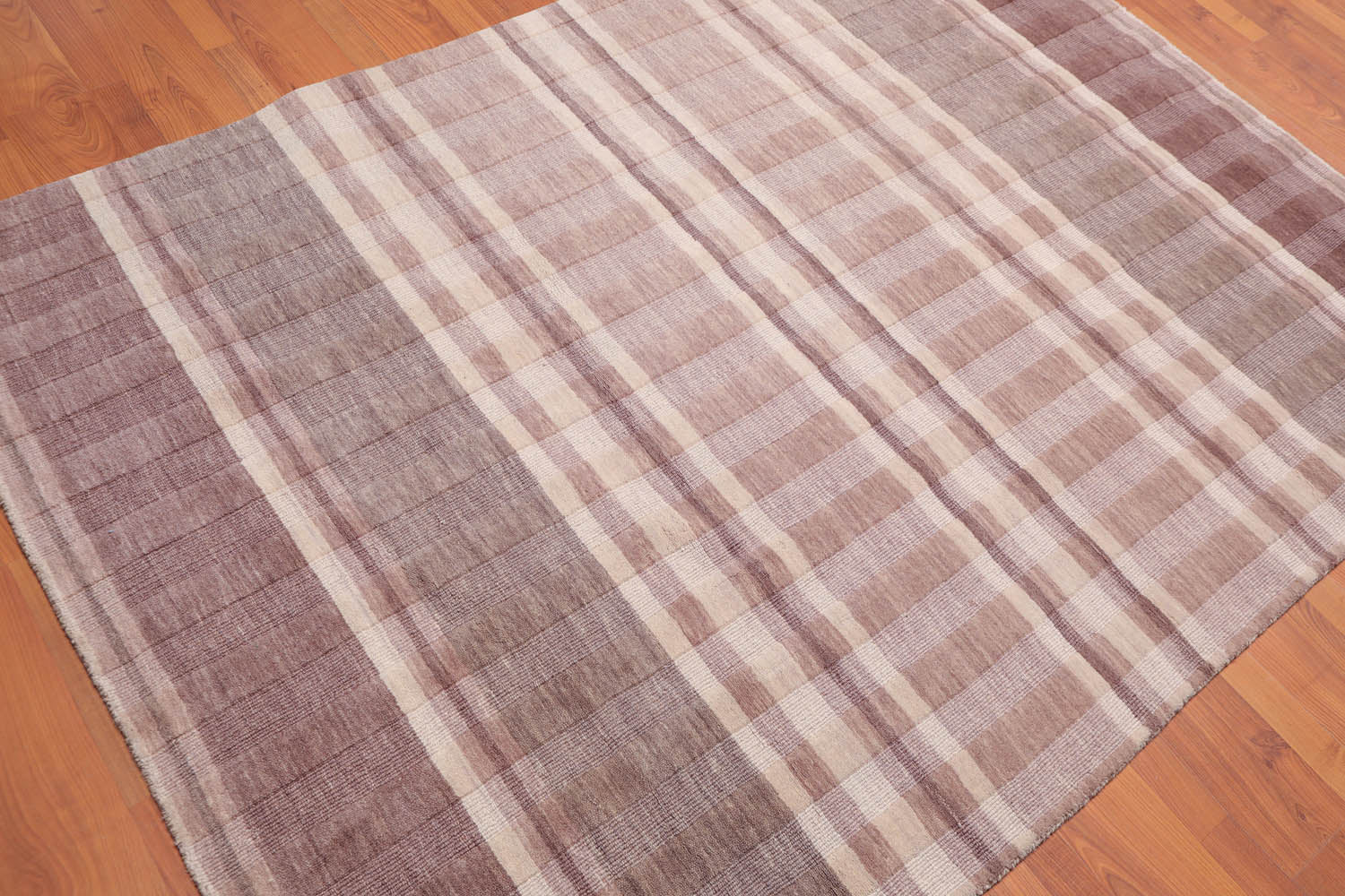 5x7 Beige, Grey, Tan Color Hand Woven All-Over 100% Wool Contemporary Oriental Rug