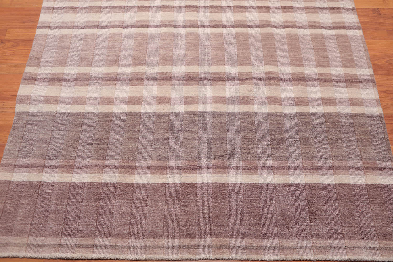 5x7 Beige, Grey, Tan Color Hand Woven All-Over 100% Wool Contemporary Oriental Rug