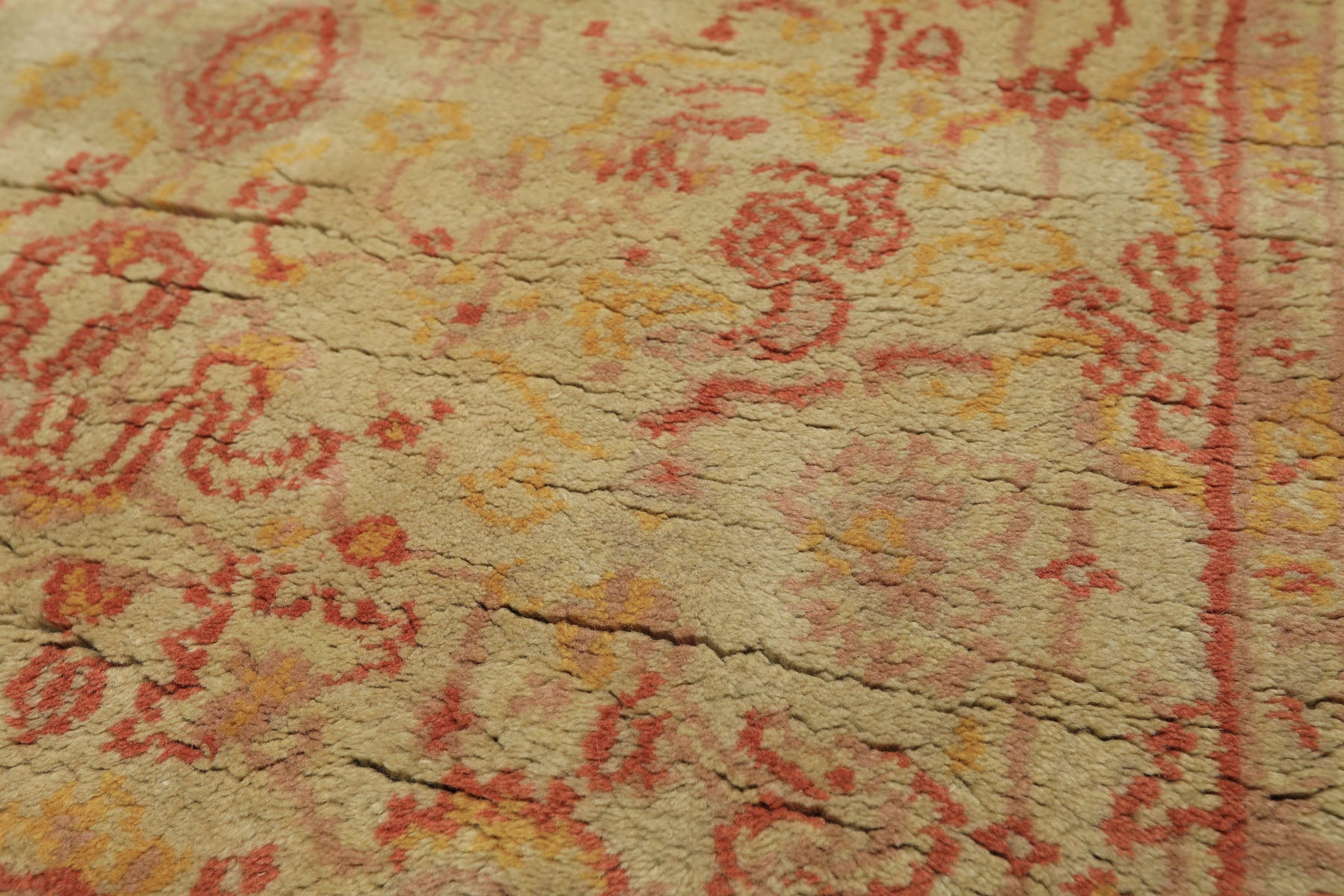 4x6 Mint, Gold, Rose Color Hand Knotted Indo Oushak Wool Traditional Oriental Rug