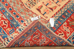 6x7 Ivory, Orange, Aqua Color Hand Knotted Turkish Kula Wool Traditional Oriental Rug
