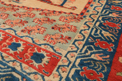 6x7 Ivory, Orange, Aqua Color Hand Knotted Turkish Kula Wool Traditional Oriental Rug