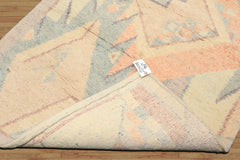 4x6 Ivory, Aqua, Lavender Color Hand Knotted Indo Tibetan Wool Art Deco Oriental Rug