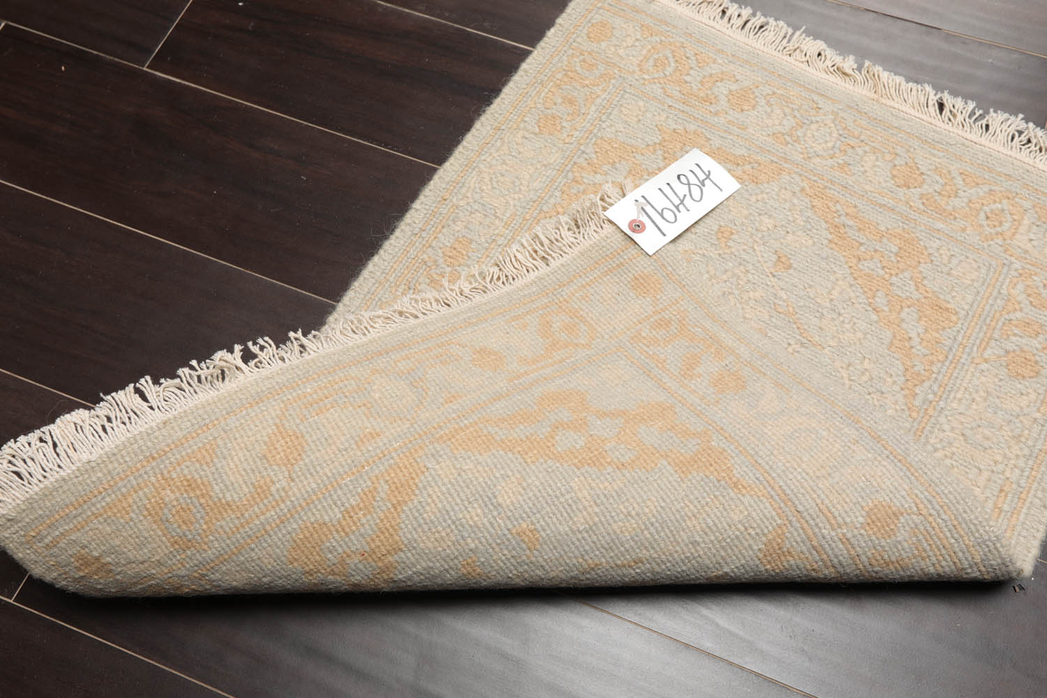 2x3 Gray, Tan, Beige Color Hand Knotted All-Over 100% Wool Transitional Oriental Rug