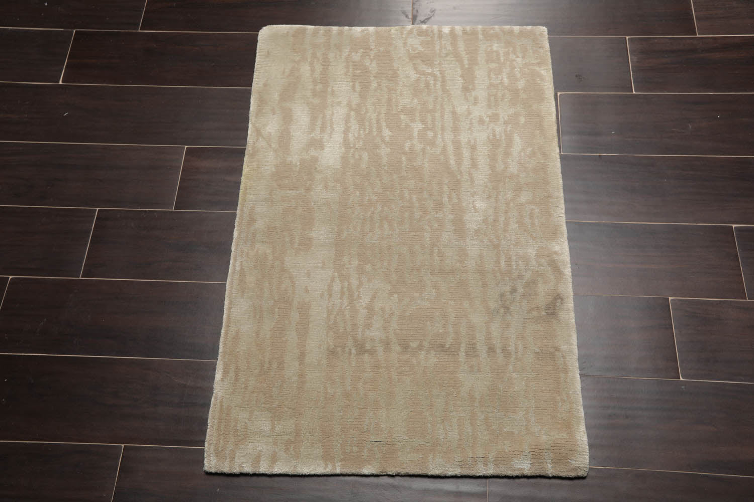 2x3 Tone on Tone Gray, , Color Hand Knotted All-Over Wool & Silk Modern Oriental Rug