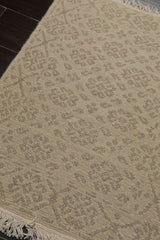2x3 Tone on Tone Beige, , Color Hand Knotted All-Over 100% Wool Transitional Oriental Rug