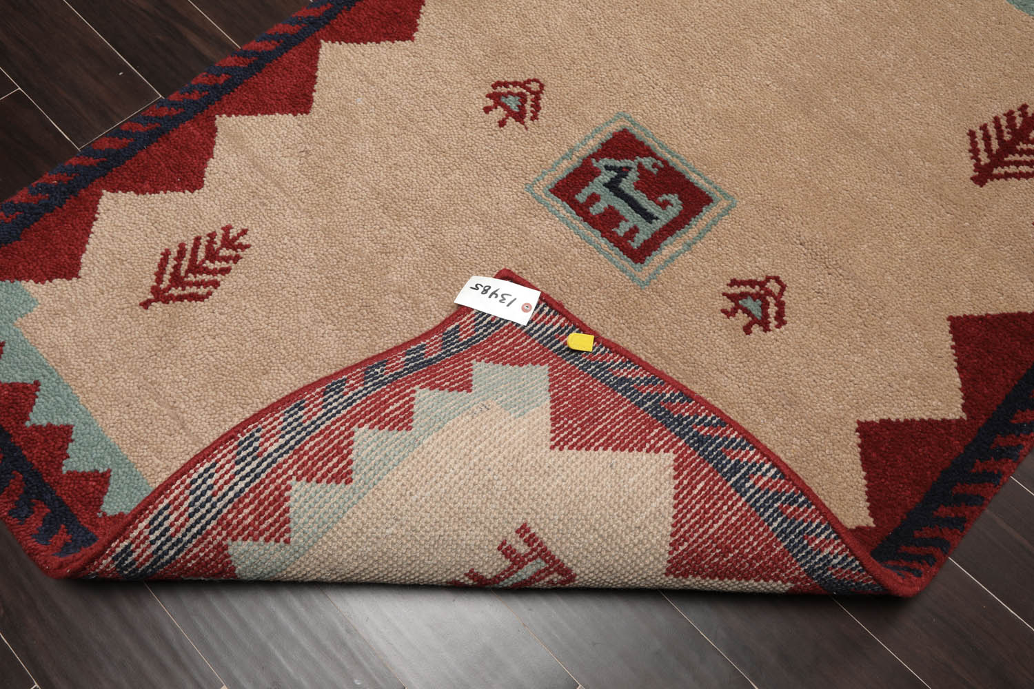 4x6 Beige, Burgundy, Navy Color Hand Knotted All-Over 100% Wool Traditional Oriental Rug