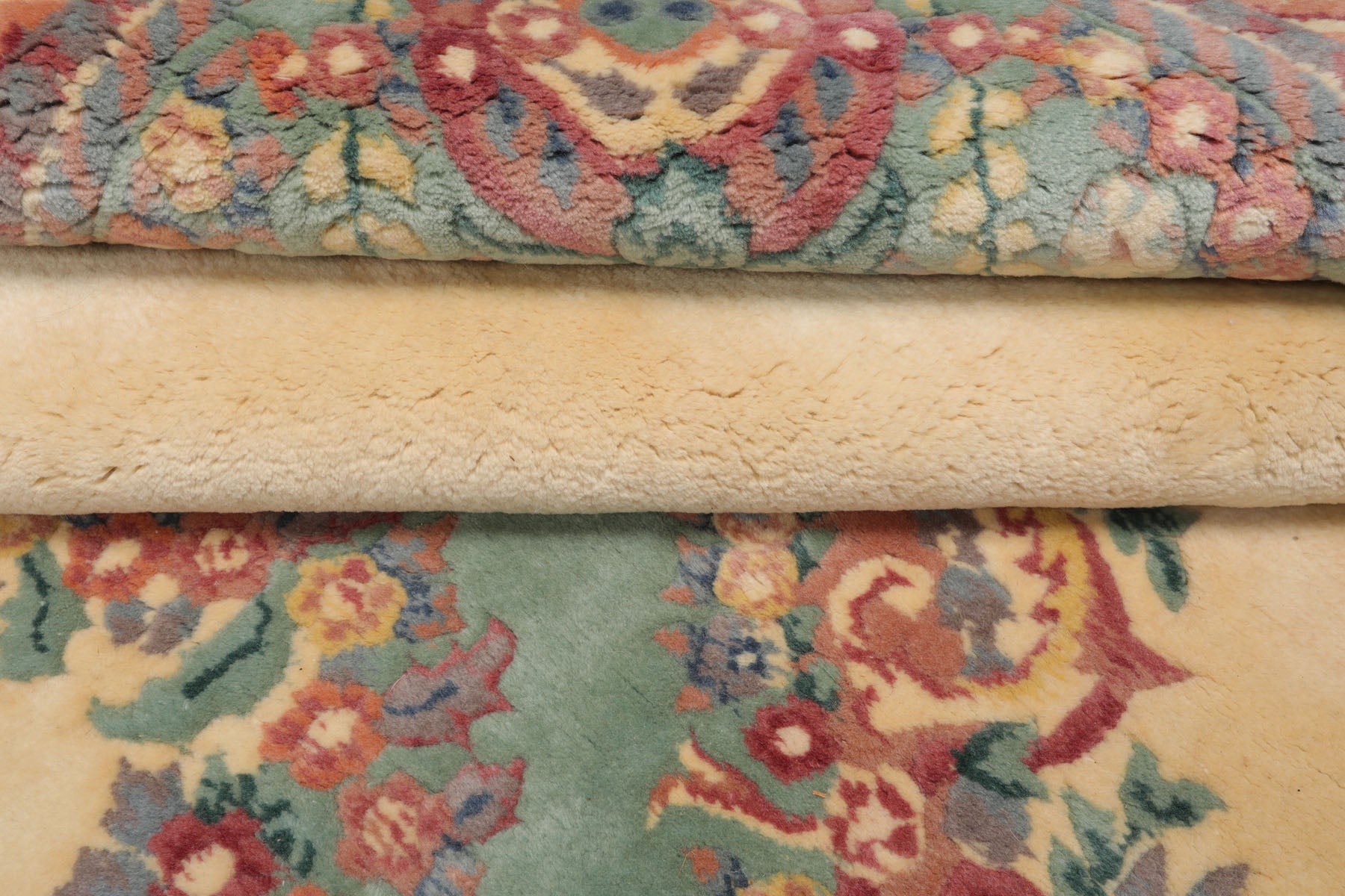 6x9 Ivory, Aqua, Lavender Color Hand Knotted French Aubusson Savonnerie New Zealand Wool Traditional Oriental Rug