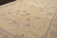 6x9 Ivory, Gray, Rose Color Hand Knotted Tibetan Wool Transitional Oriental Rug