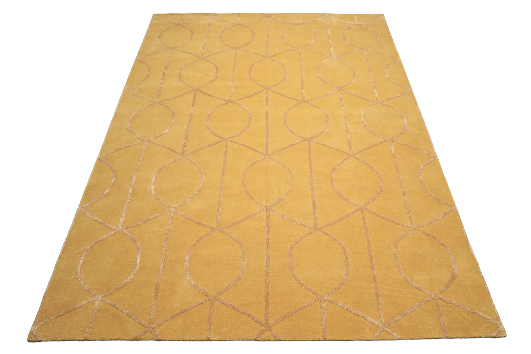 9x13 Gold, Tan, Color Hand Tufted  Wool & Viscose Modern Oriental Rug