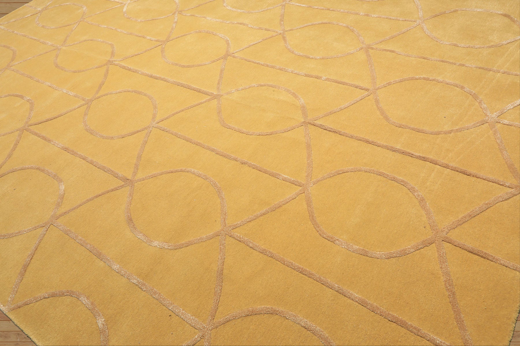 9x13 Gold, Tan, Color Hand Tufted  Wool & Viscose Modern Oriental Rug