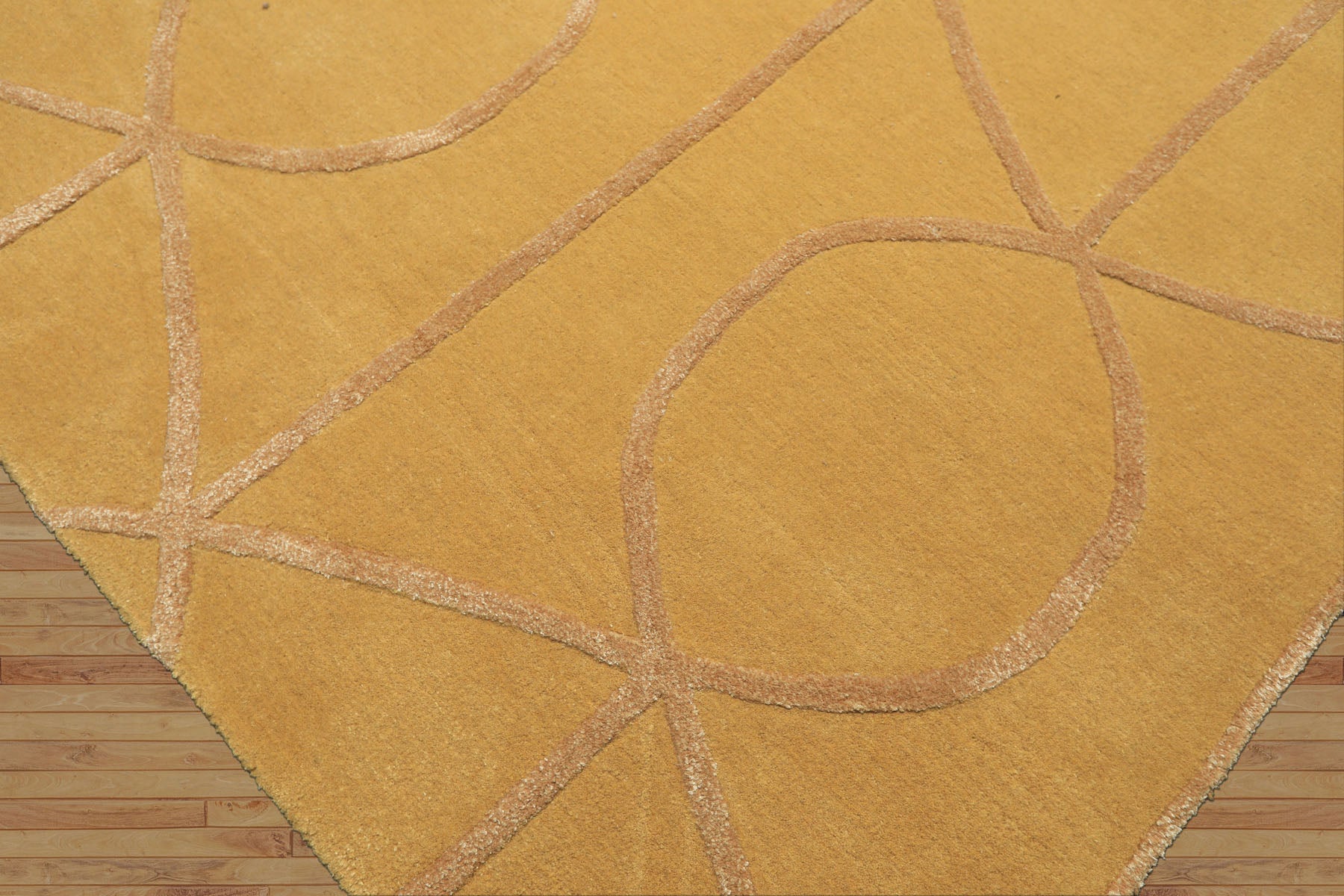 9x13 Gold, Tan, Color Hand Tufted  Wool & Viscose Modern Oriental Rug