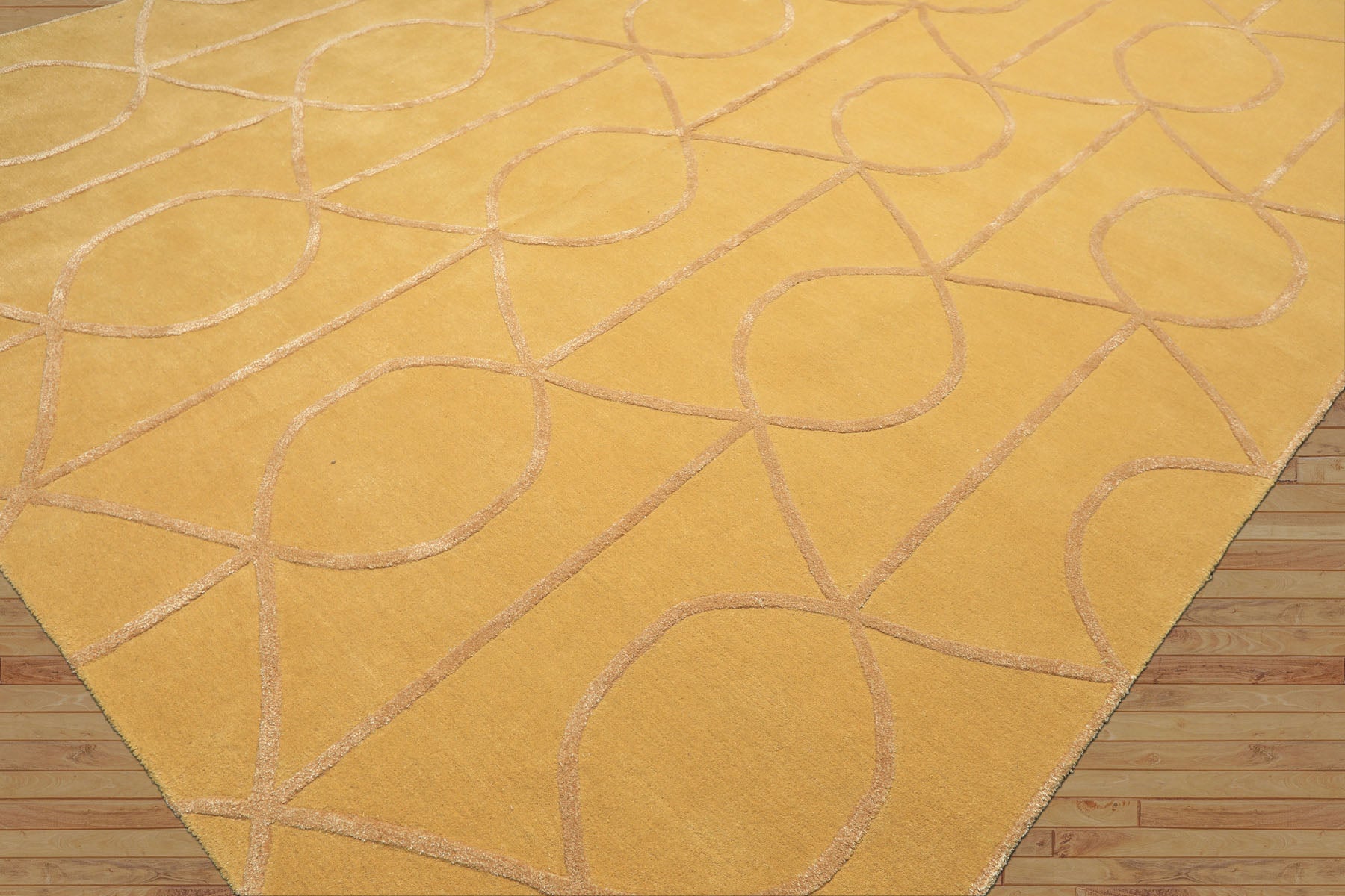 9x13 Gold, Tan, Color Hand Tufted  Wool & Viscose Modern Oriental Rug